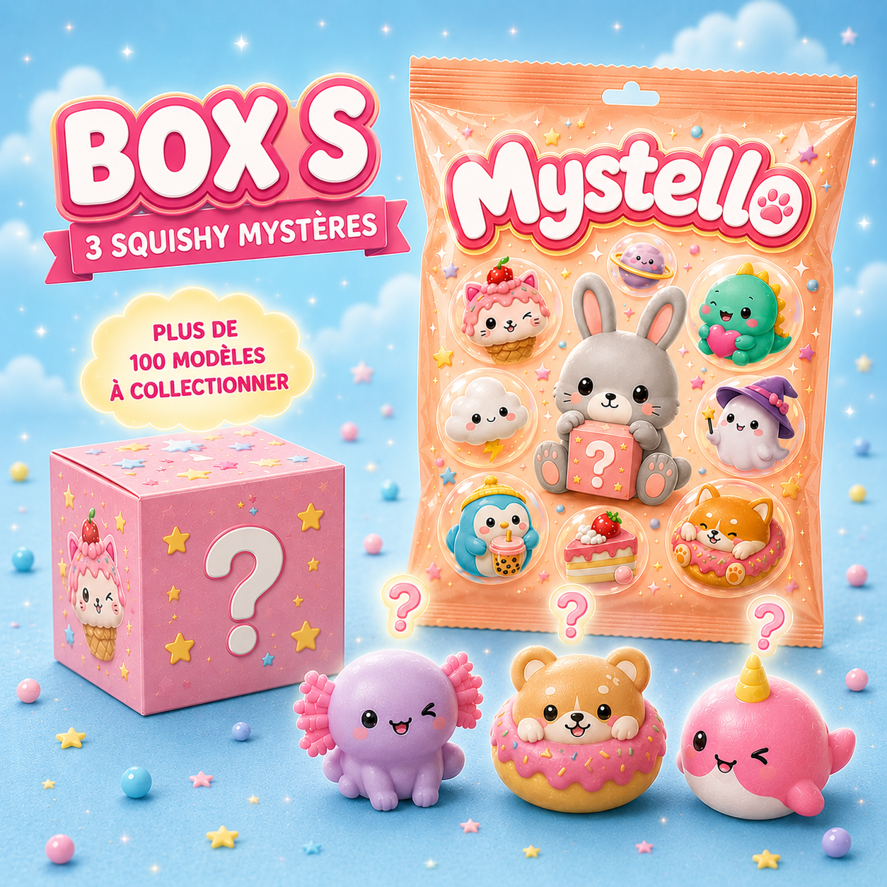 Box 9 squishy mystères - 3 mois