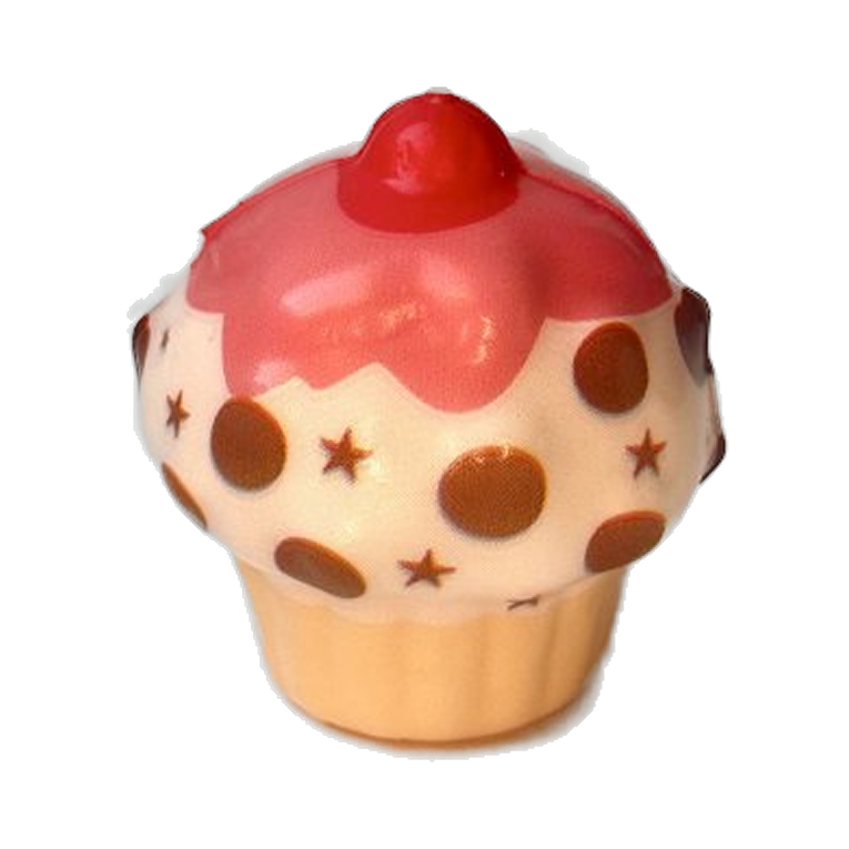 Squishy mousse cupcake coulis rose/beige/topping marron