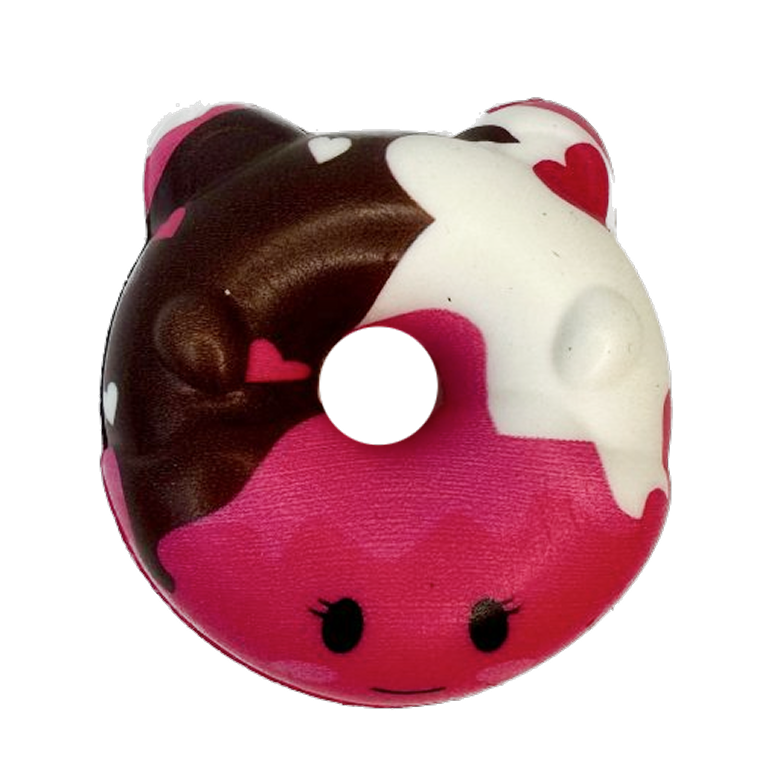 Squishy mousse donut rose/blanc/marron