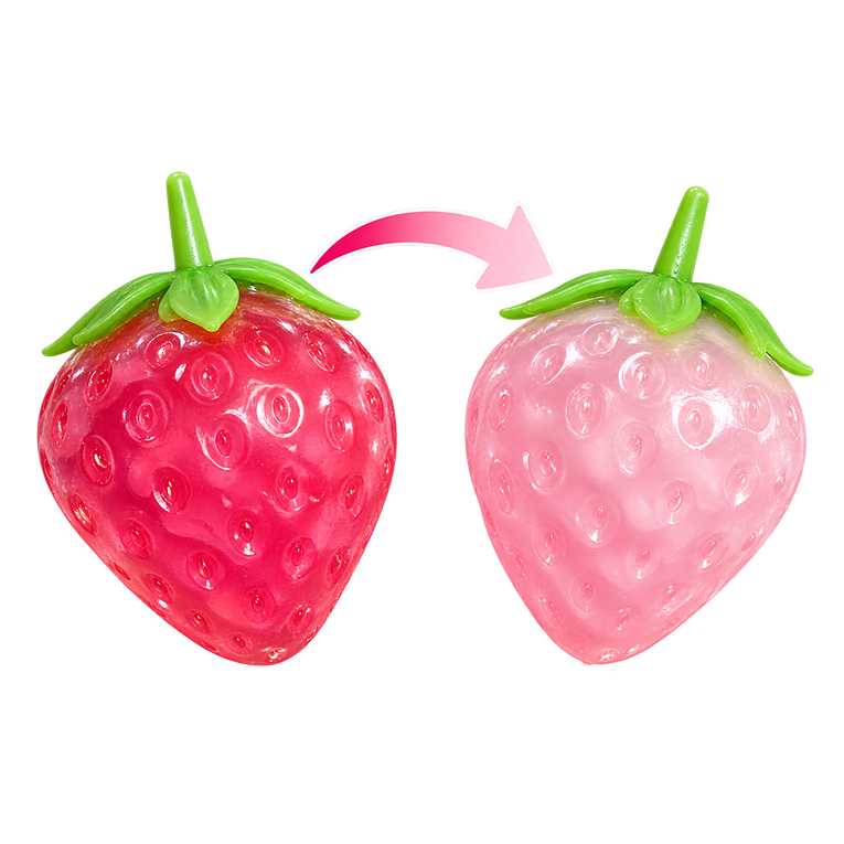 Squishy fraise en mousse liquide (change de couleur)